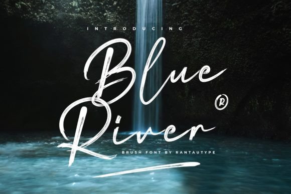 Blue River: A Stylish Brush Script Font for Modern Design Projects
