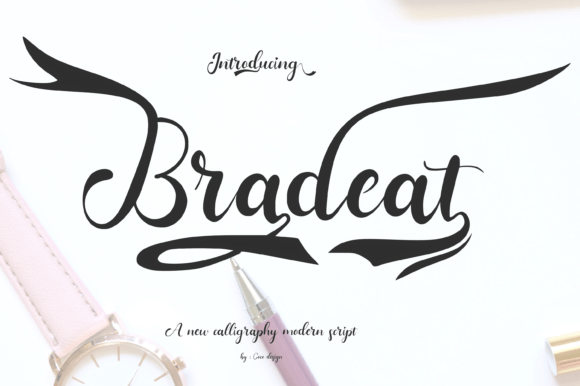 Bradeat: A Modern Calligraphy Font for Creative and Professional Use